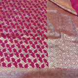 Rani Pink Intricate Munga Silk Banarasi Saree 