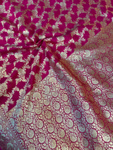 Rani Pink Intricate Munga Silk Banarasi Saree