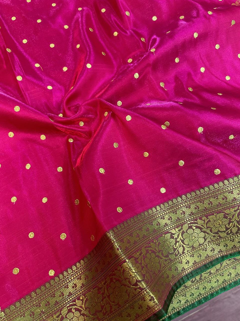 Rani Satin Silk Embroidered Saree