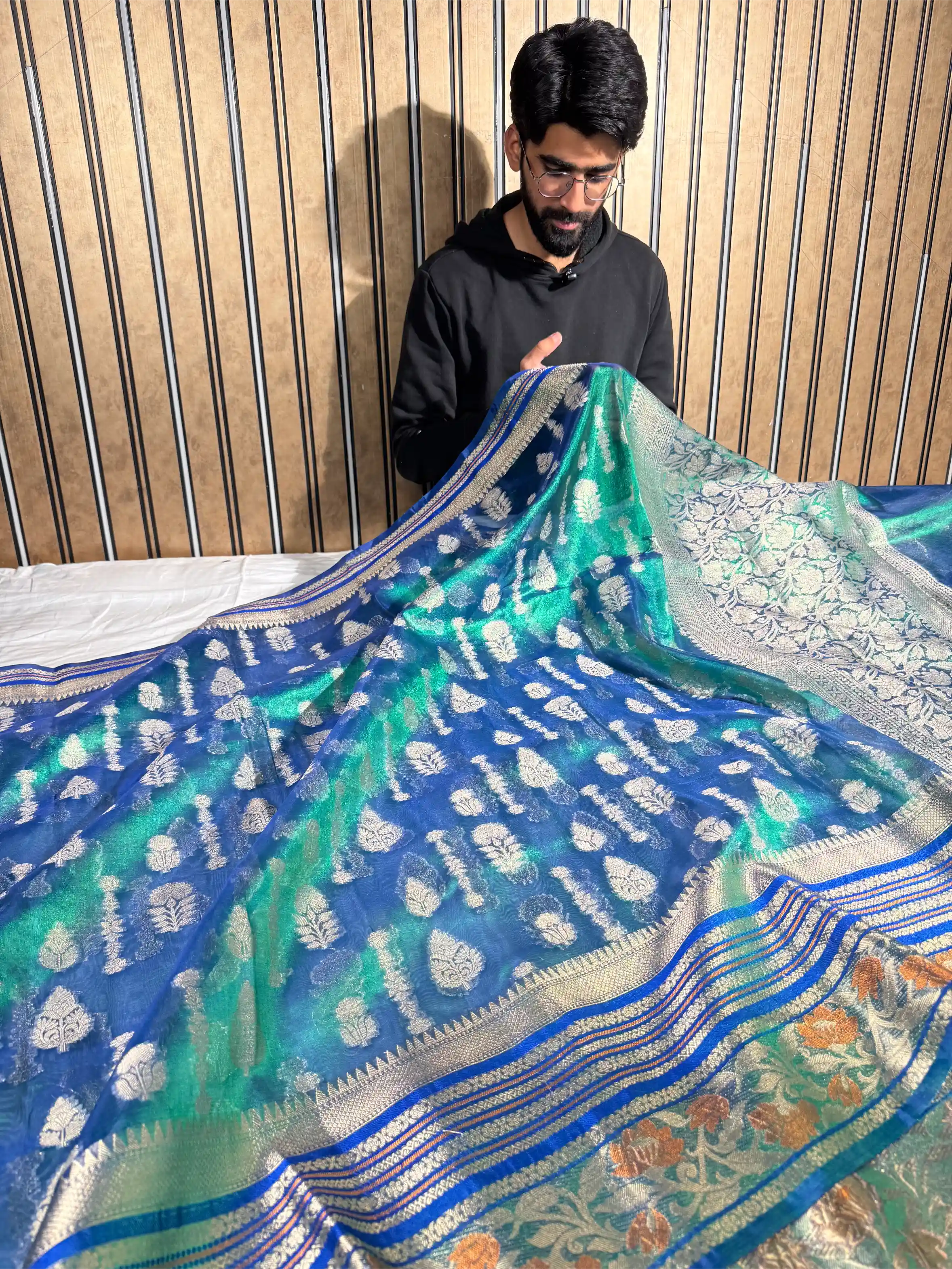 Rare Peacock Kora Tissue Silk Banarasi Saree