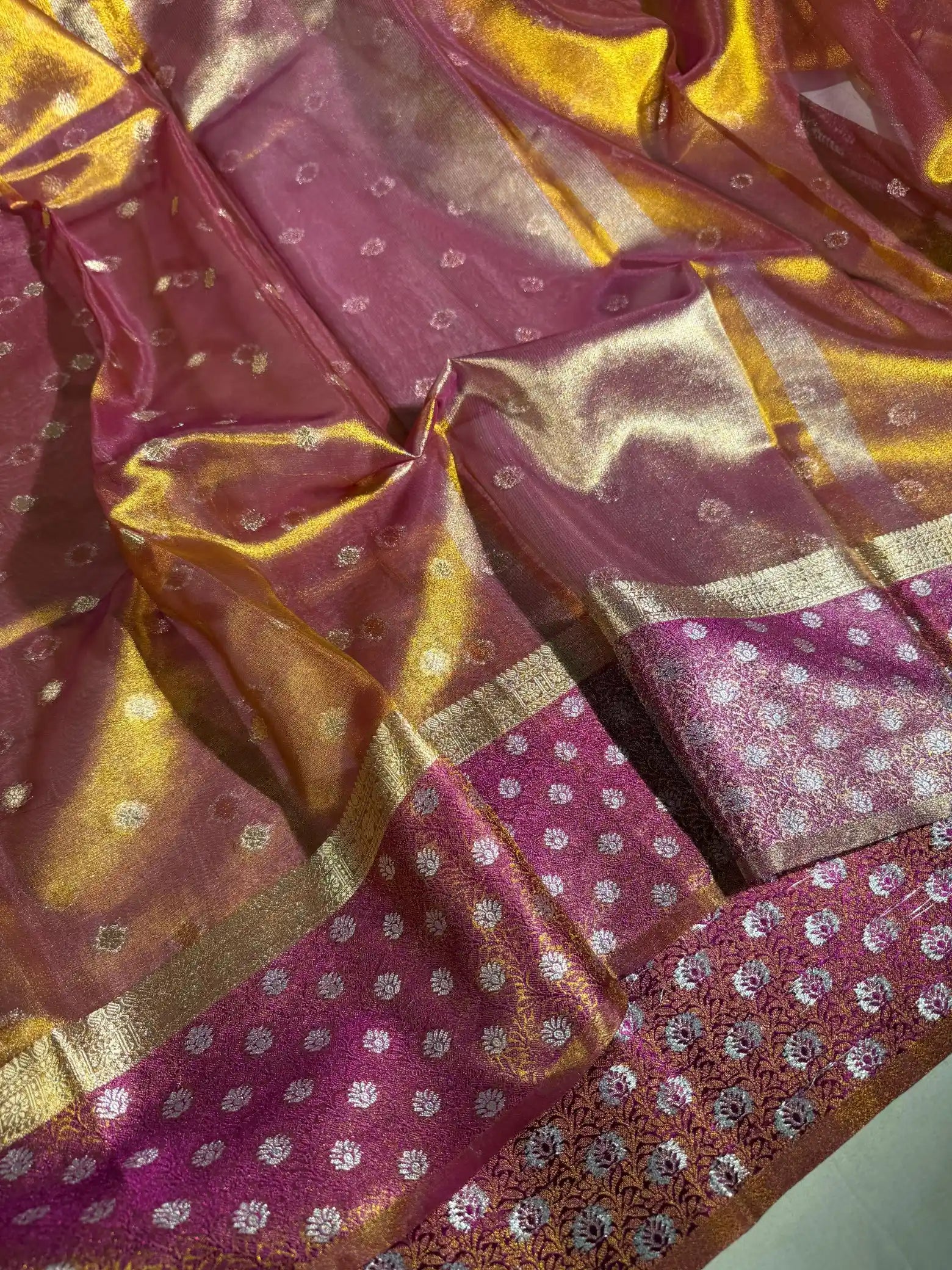 Rare Rusted Tissue Silk Heritage Weave Banarasi Saree