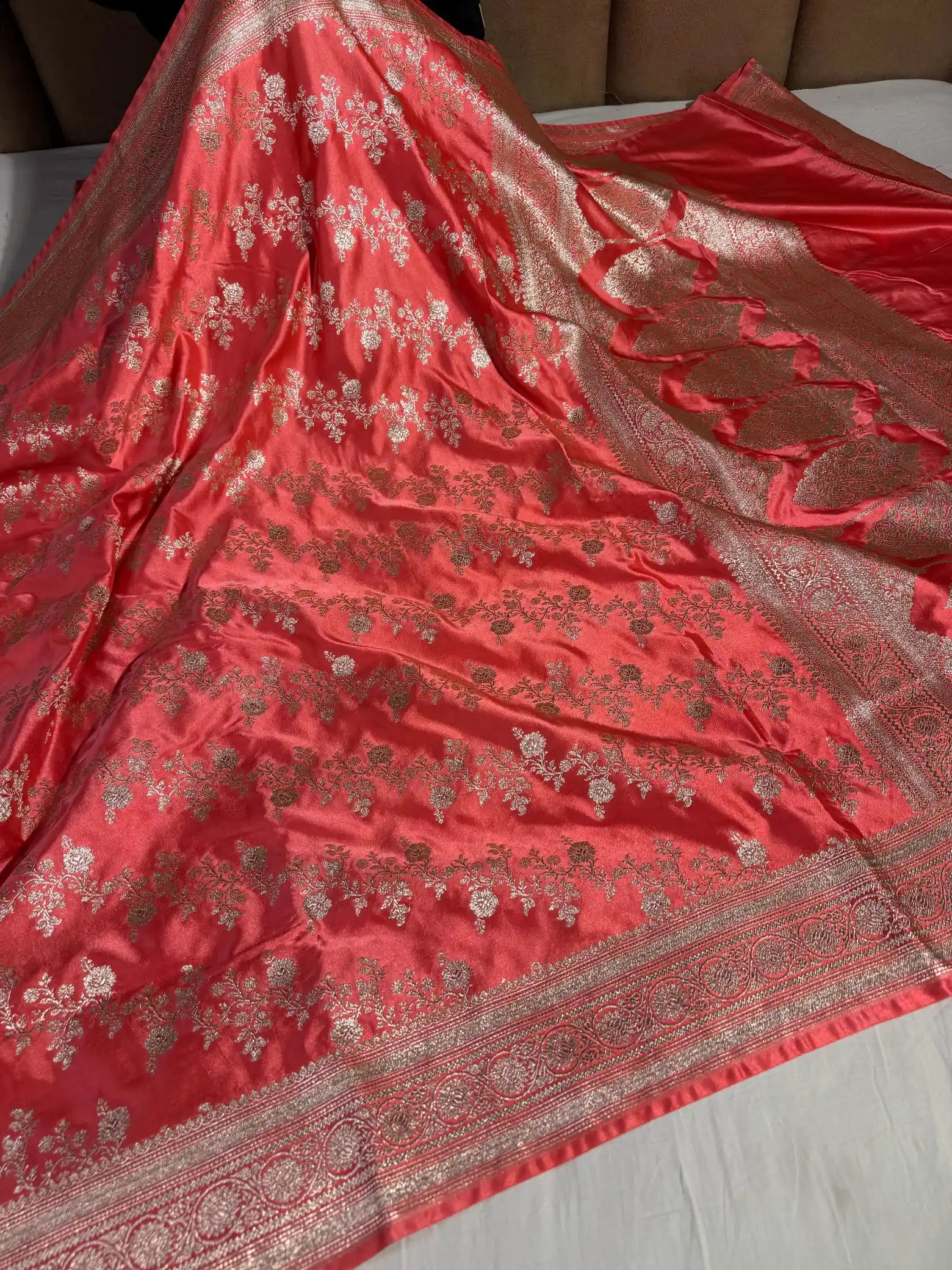 Rare Shade Premium Mashru Katan Silk Saree
