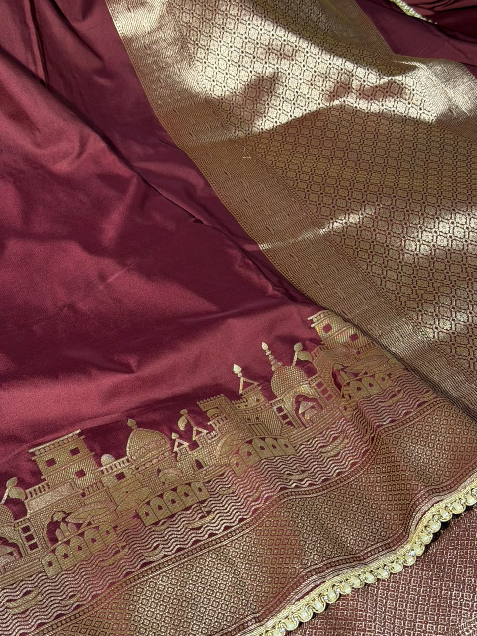 Rare Wine Mashru Katan Ghats Of Banaras Saree