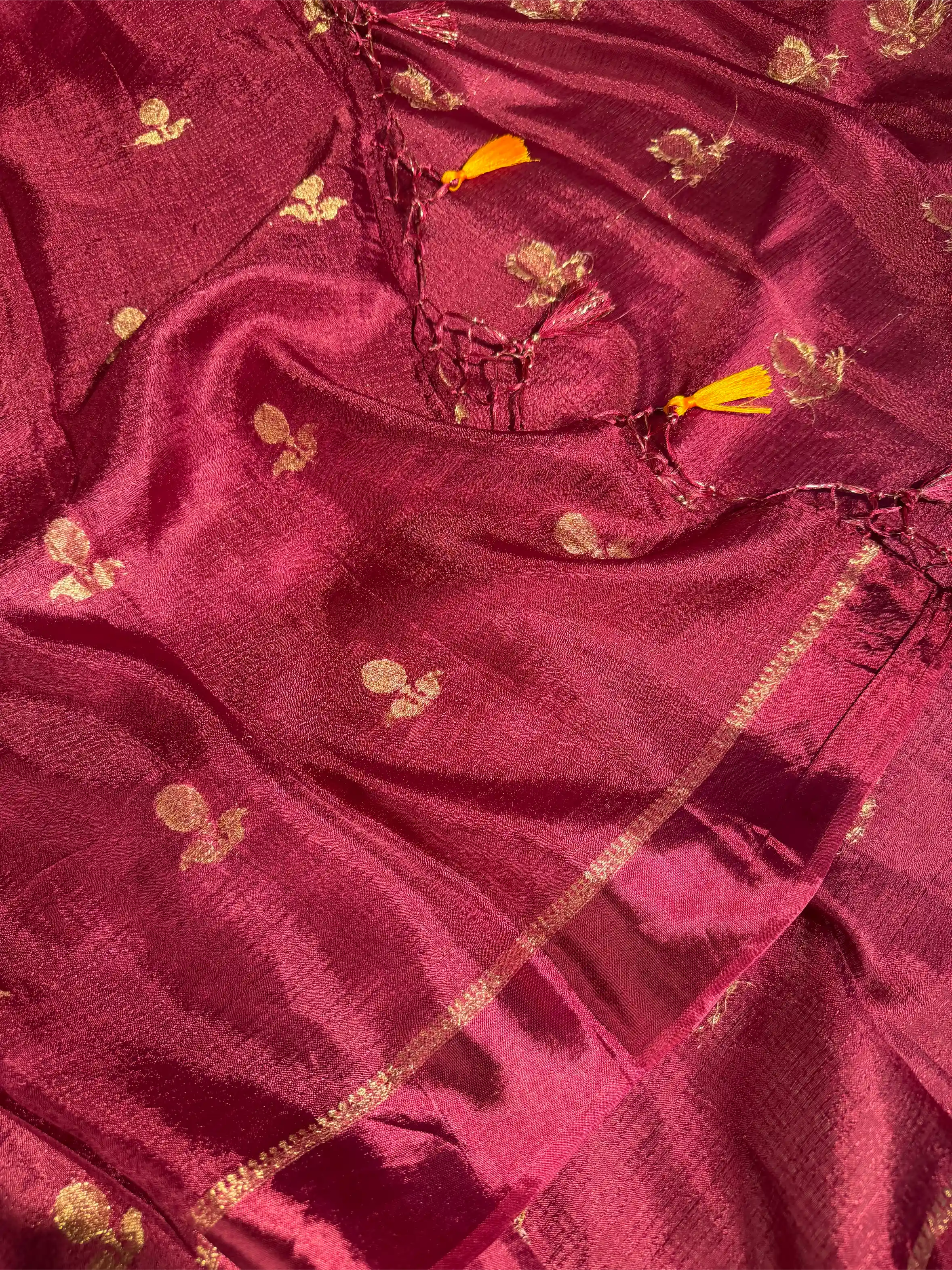 Raspberry Rose Extremely Soft Georgette Silk Banarasi Saree