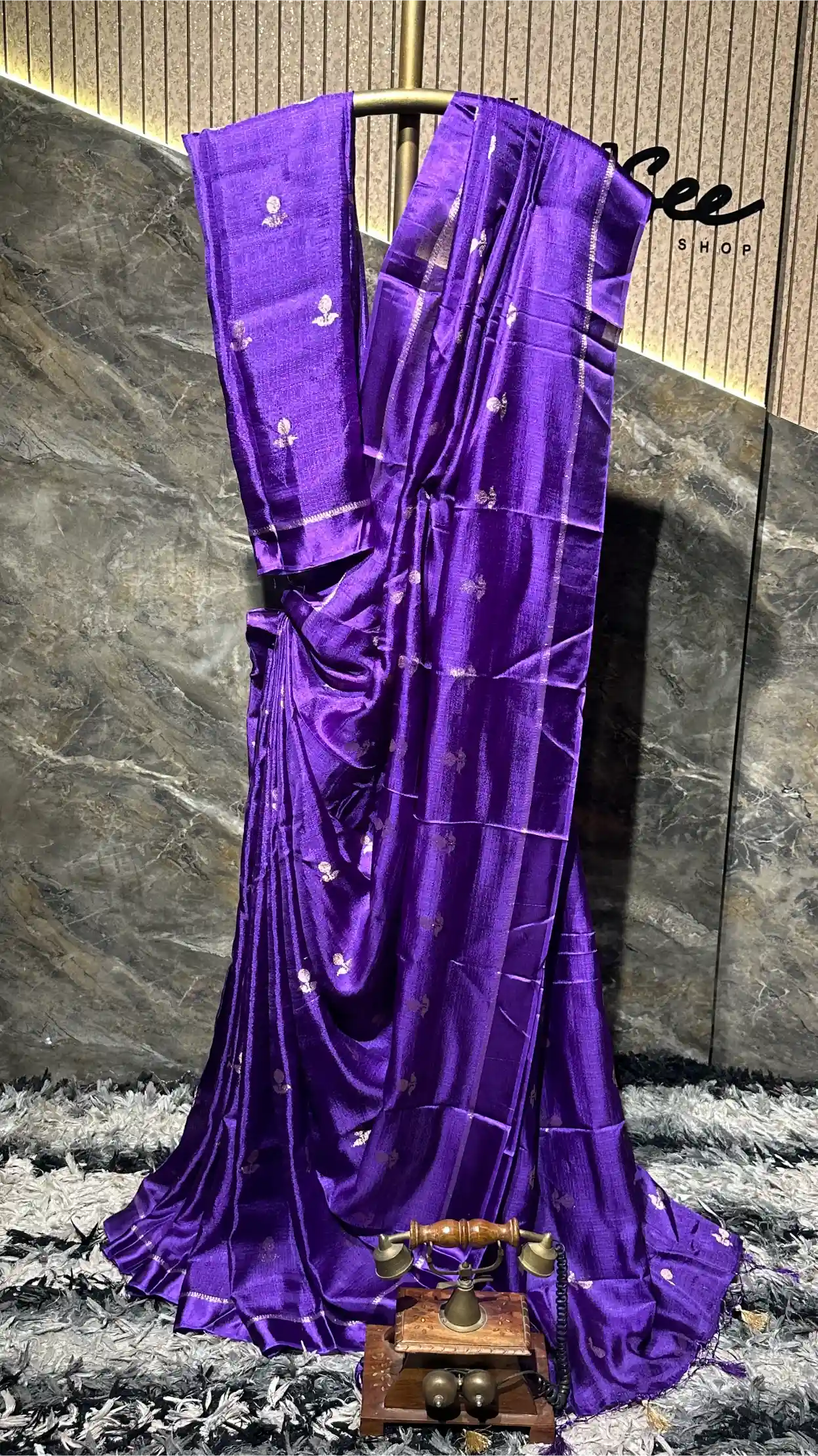 Ready To Wear Bright Purple Georgette Silk Exclusive Banarasi Saree