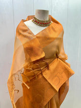 Ready To Wear Copper Zari Kota Tissue Saree