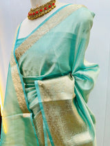 Ready To Wear Jahnvi Ma'am Inspired Tissue Saree