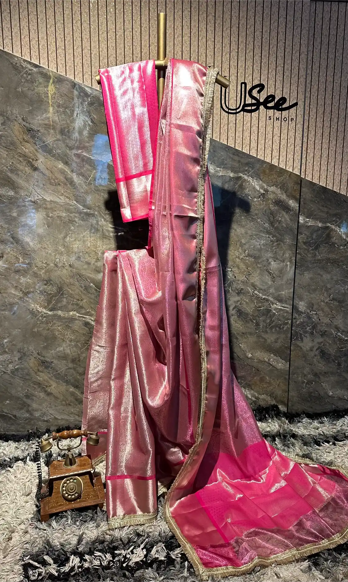 Ready To Wear Kanjivaram Tissue Designer Saree
