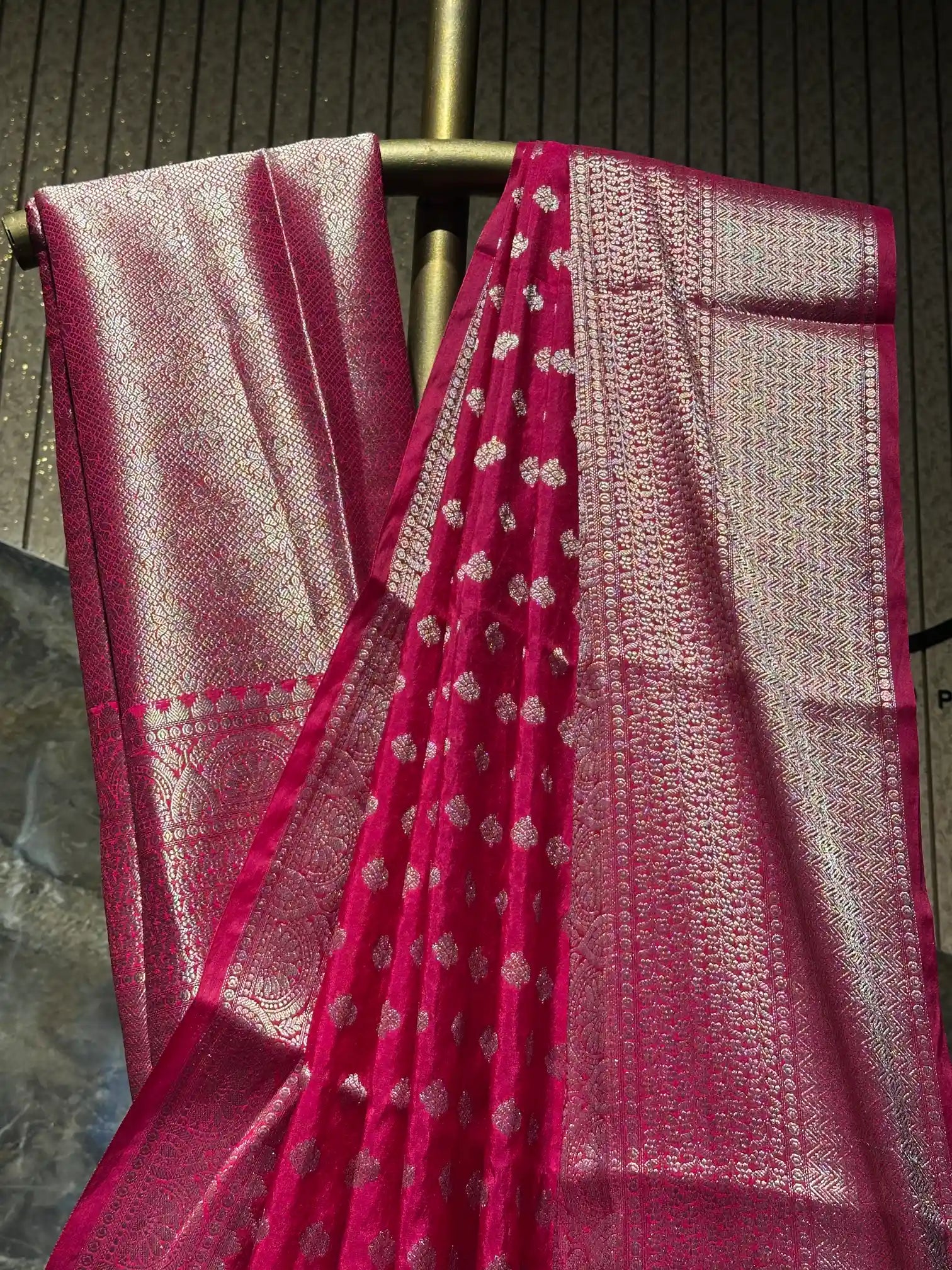 Ready To Wear Rani Chinia Silk Traditional Banarasi Saree