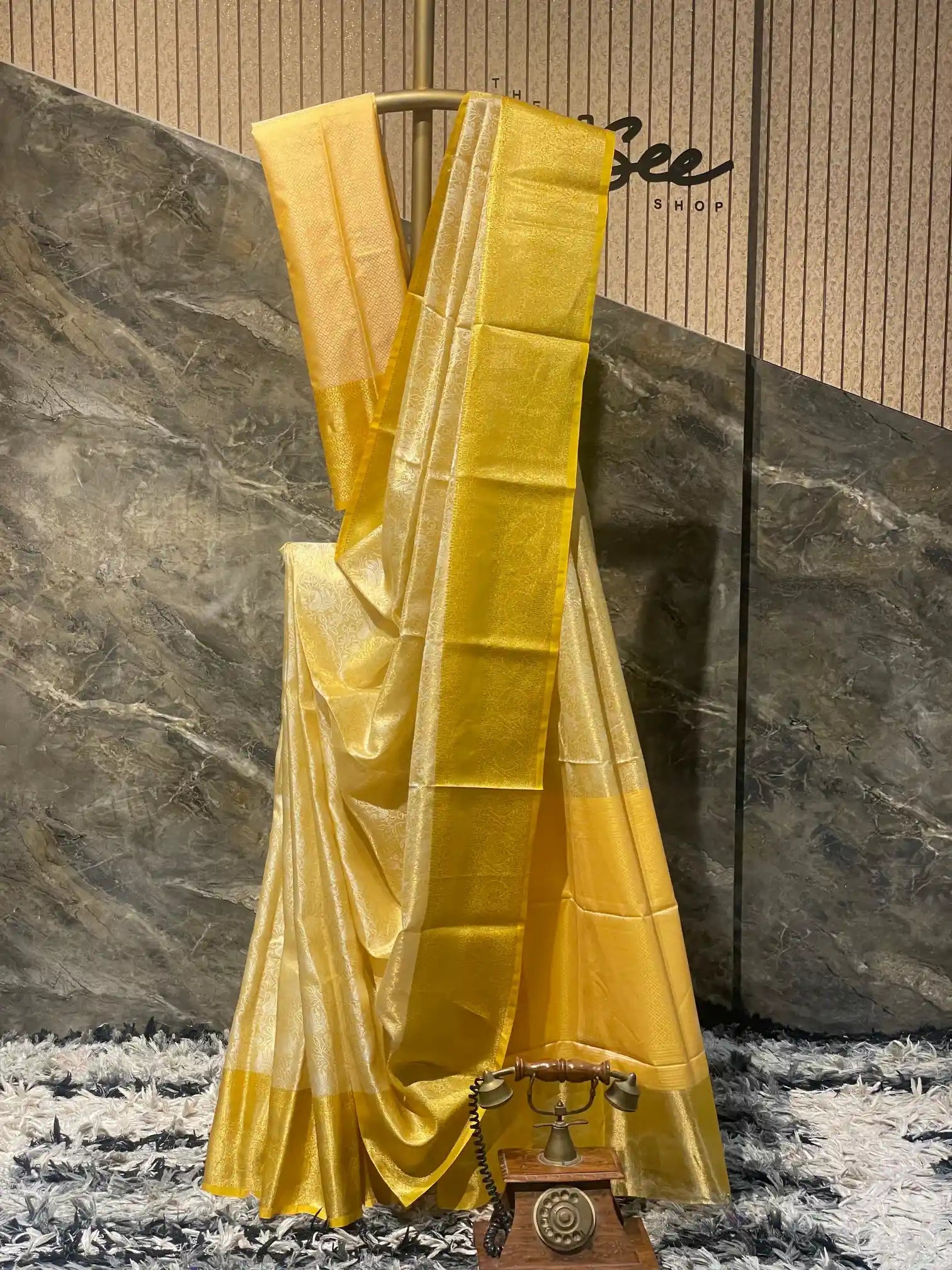 Ready To Wear Weaved Chikankari Soft Tissue Silk Banarasi Saree