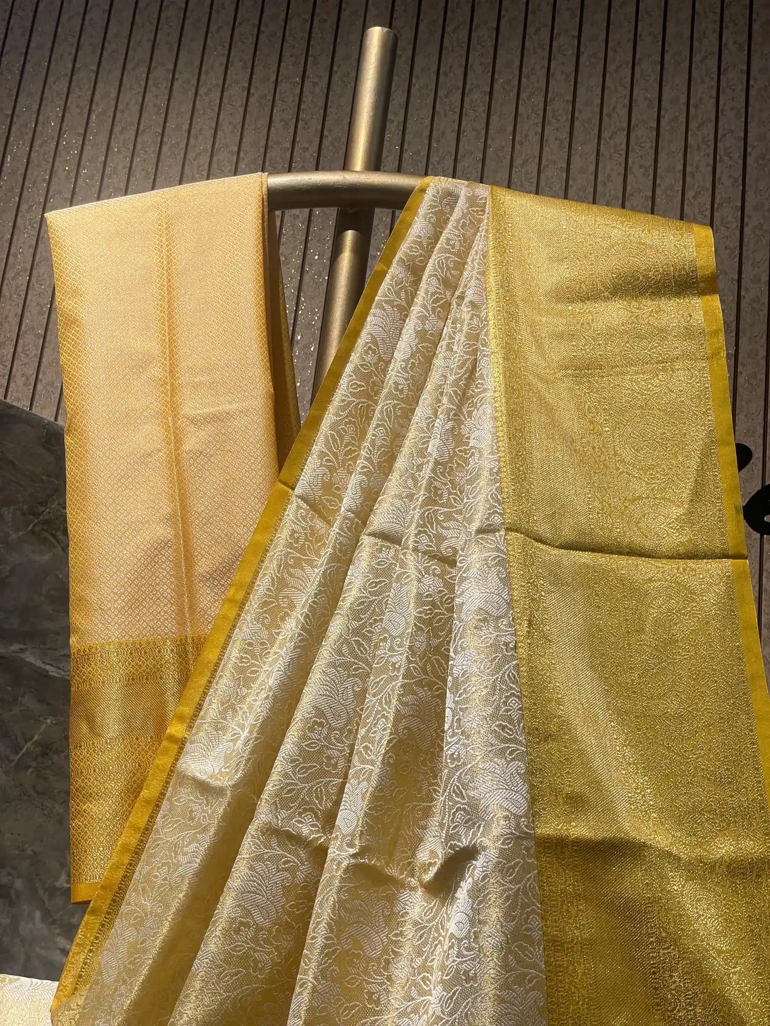 Ready To Wear Weaved Chikankari Soft Tissue Silk Banarasi Saree