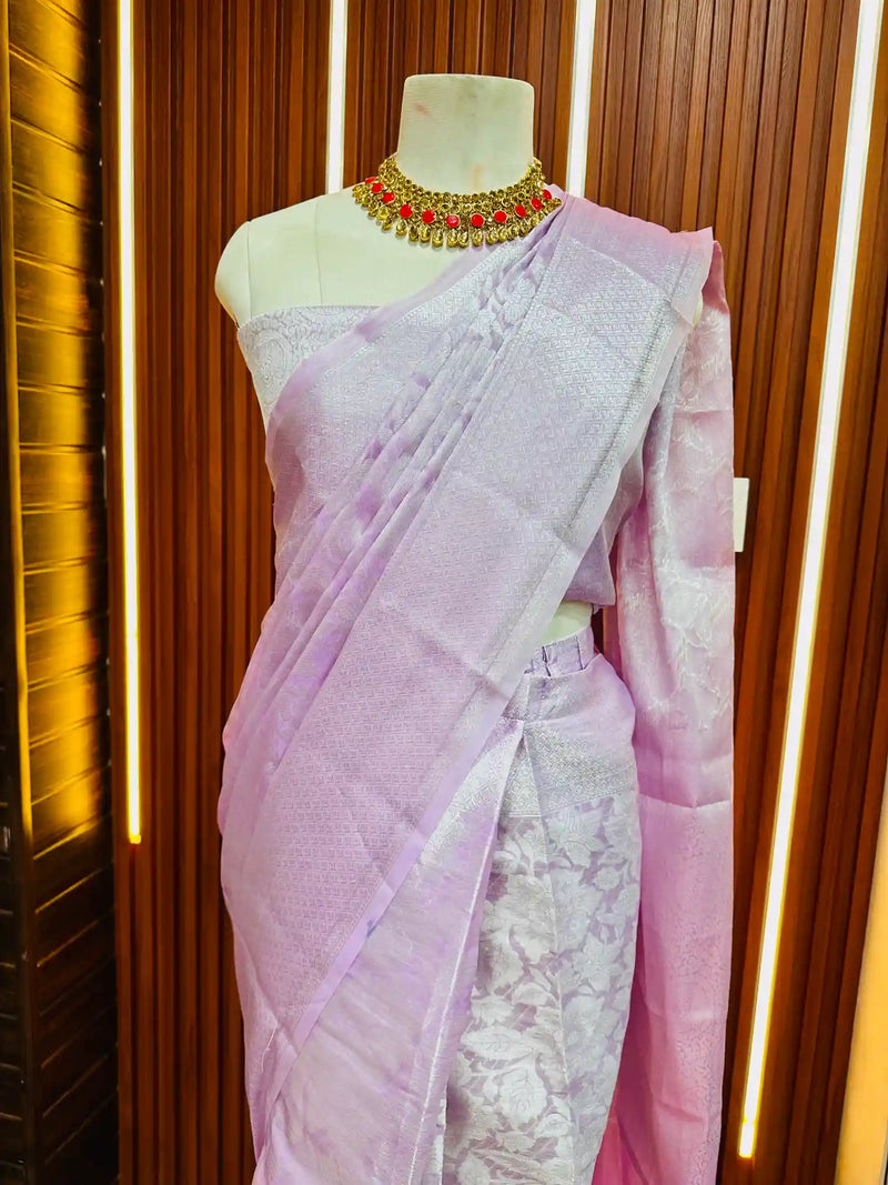 Ready to Wear Lavender Kubera Pattu Saree