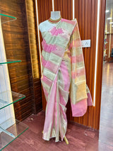 Ready to Wear Pink Tissue Saree