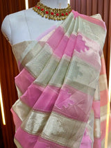 Ready to Wear Pink Tissue Saree