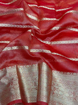 Red Organza Silk Zari Banarasi Saree