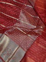 Red Organza Silk Zari Woven Banarasi Saree