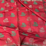 Red Soft Cotton Silk Zari Banarasi Saree