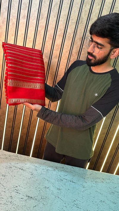 Red Warm Silk Banarasi Saree