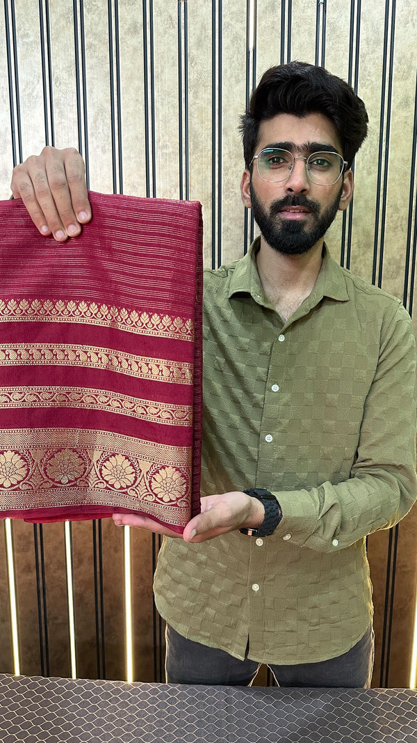 Maroon Warm Silk Banarasi Saree