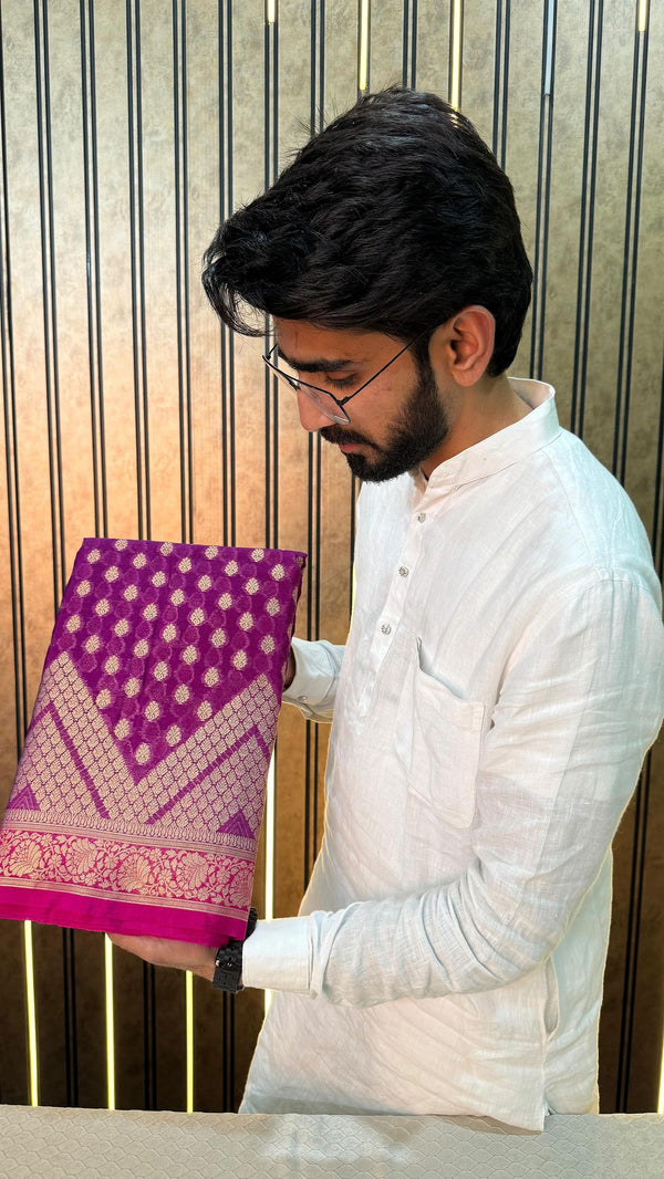 Purple Colour Warm Silk Banarasi Saree