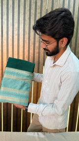 Bottle Green Colour Shade Warm Silk Banarasi Saree