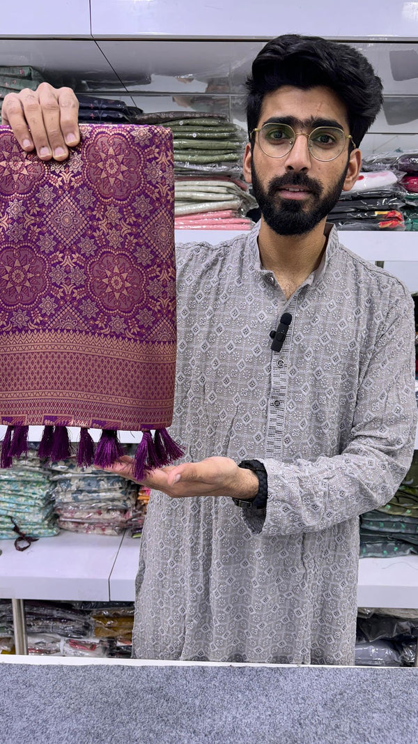 Exclusive Purple Colour Soft Silk Saree