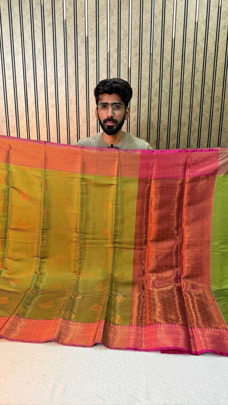 Soft Silk Copper Zari Weaved Saree