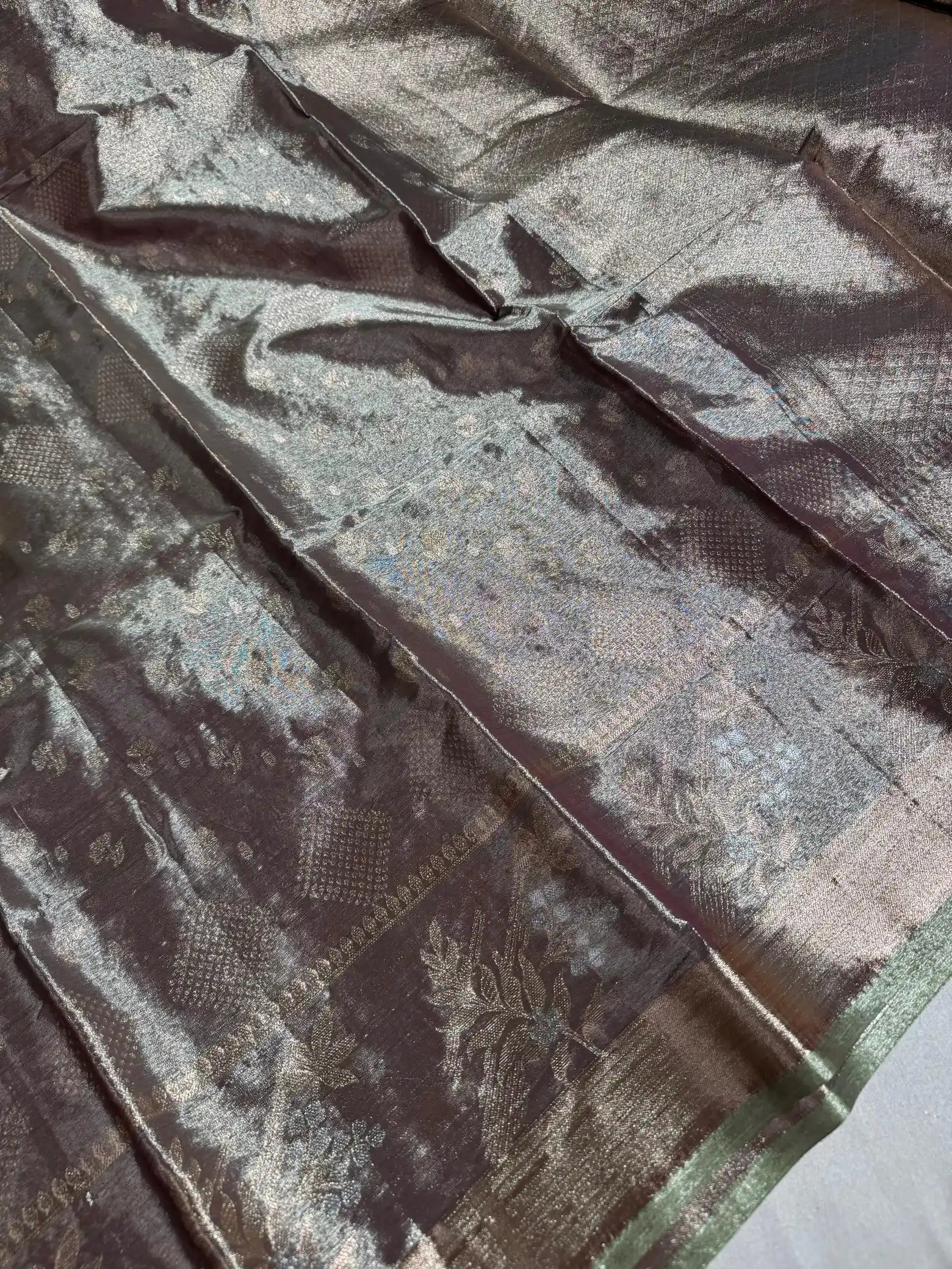 Rosy Brown Kanjivaram Tissue Silk Saree with Rich Pallu and Blouse