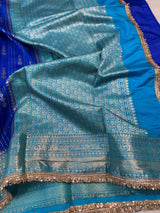 Royal Blue Eccentric Chiniya Silk Designer Banarasi Saree
