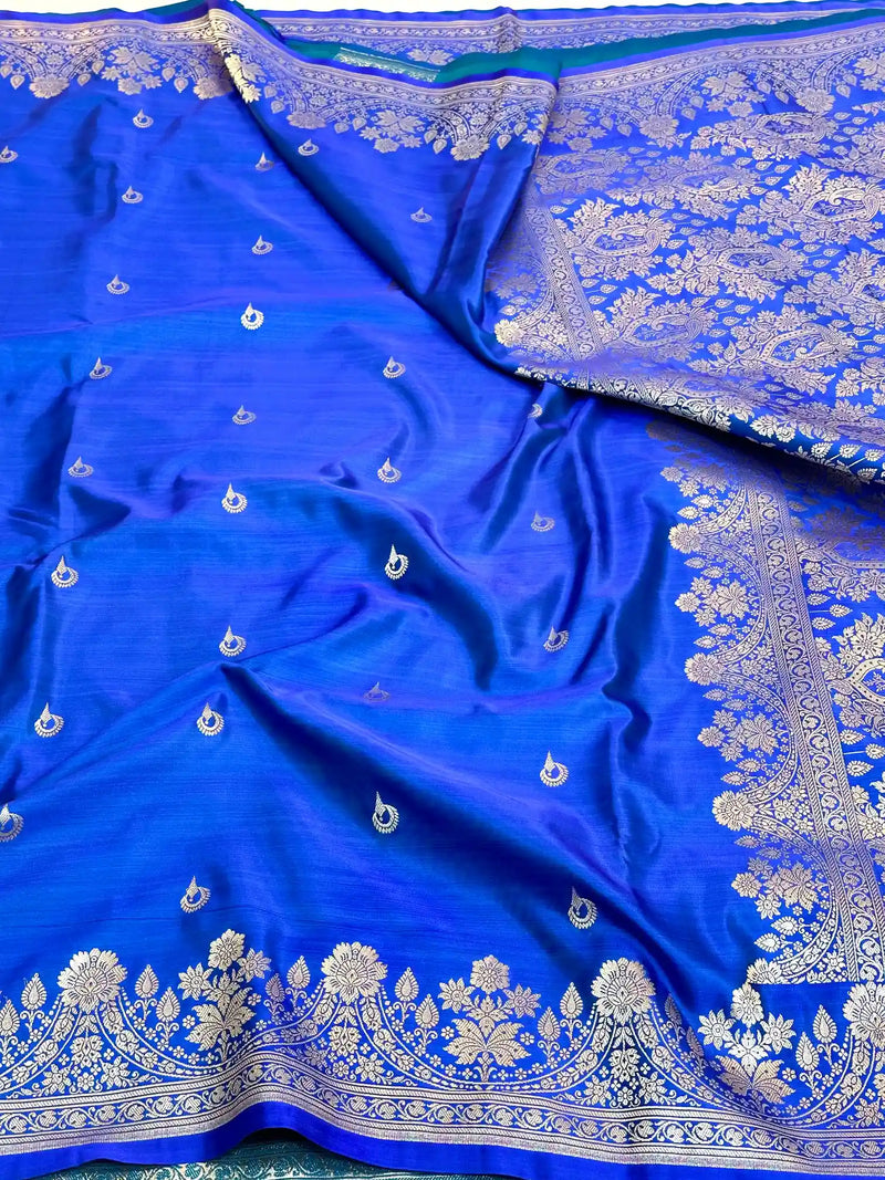 Royal Blue Latest Mashru Katan Silk Saree