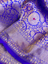 Royal Blue Meenakari Pure Katan Silk Banarasi Saree