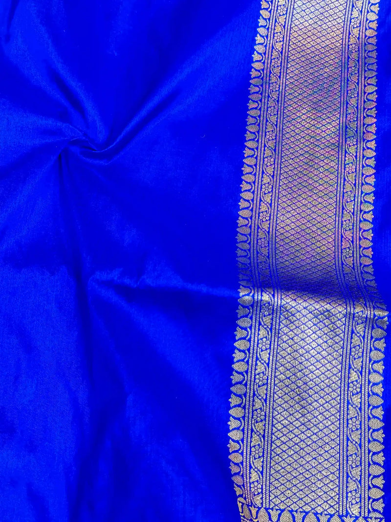 Royal Blue Meenakari Pure Katan Silk Banarasi Saree