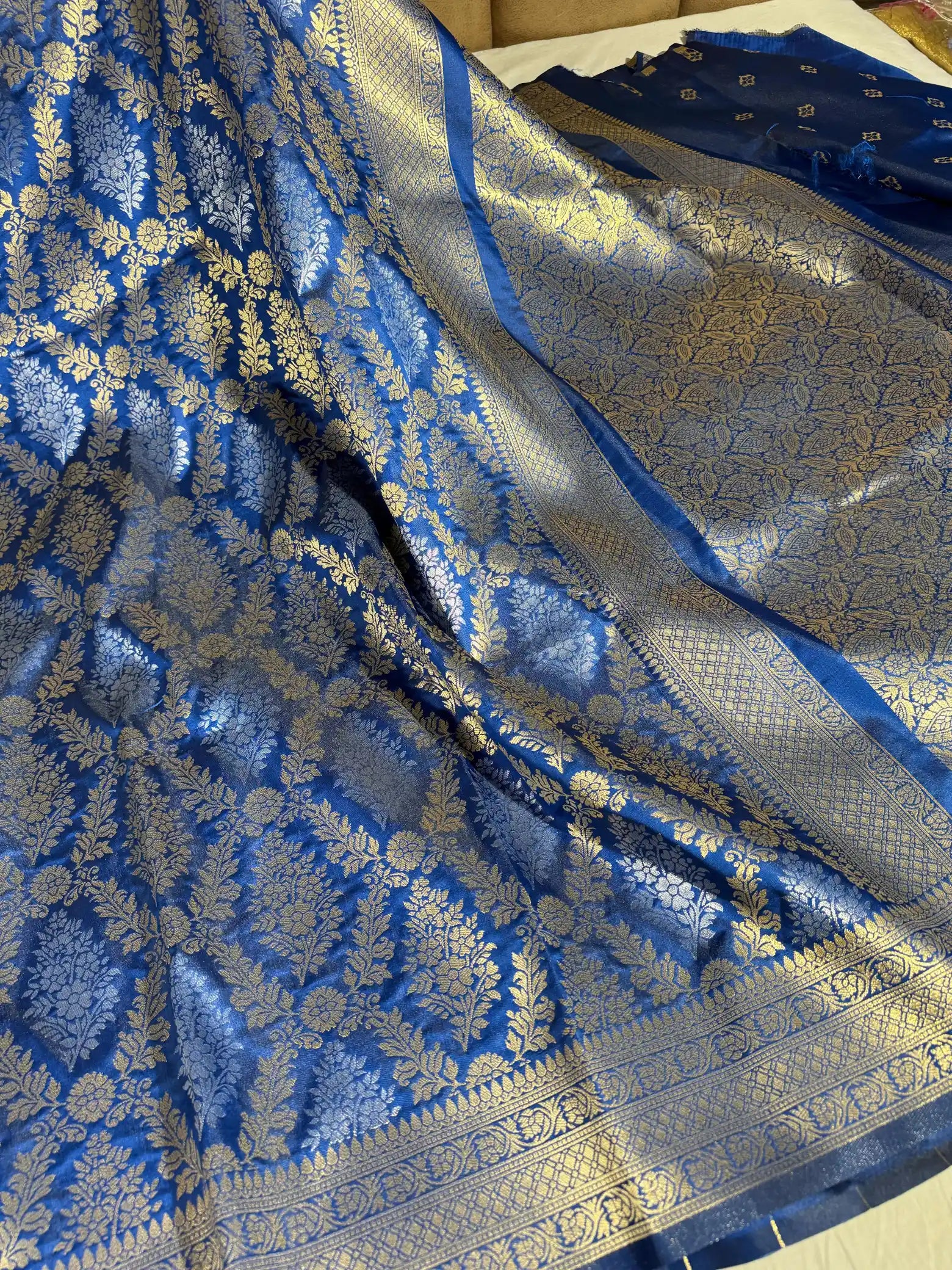 Royal Blue Nita Ambani Mam Inspired Katan Silk Banarasi Saree