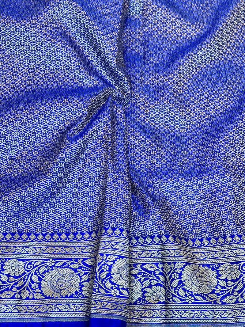 Royal Blue Premium Mashru Katan Saree