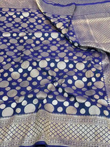 Royal Blue Pure Katan Silk Banarasi Saree