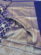 Royal Blue Pure Katan Silk Banarasi Saree