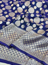 Royal Blue Pure Katan Silk Banarasi Saree