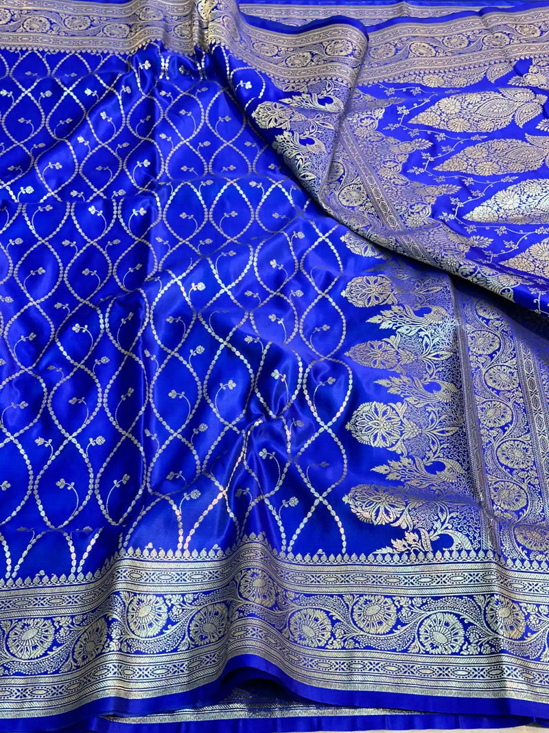 Royal Blue Traditional Mashru Katan Silk Saree