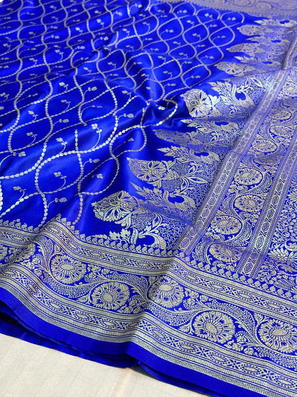 Royal Blue Traditional Mashru Katan Silk Saree