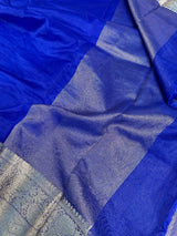 Royal Blue Organza Silk Banarasi Saree