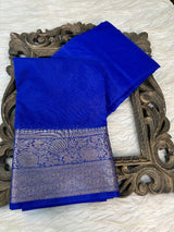 Royal Blue Organza Silk Banarasi Saree