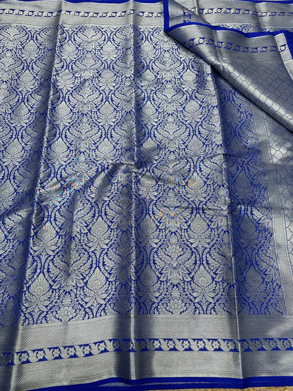 Royal Blue Semi Katan Silk Saree