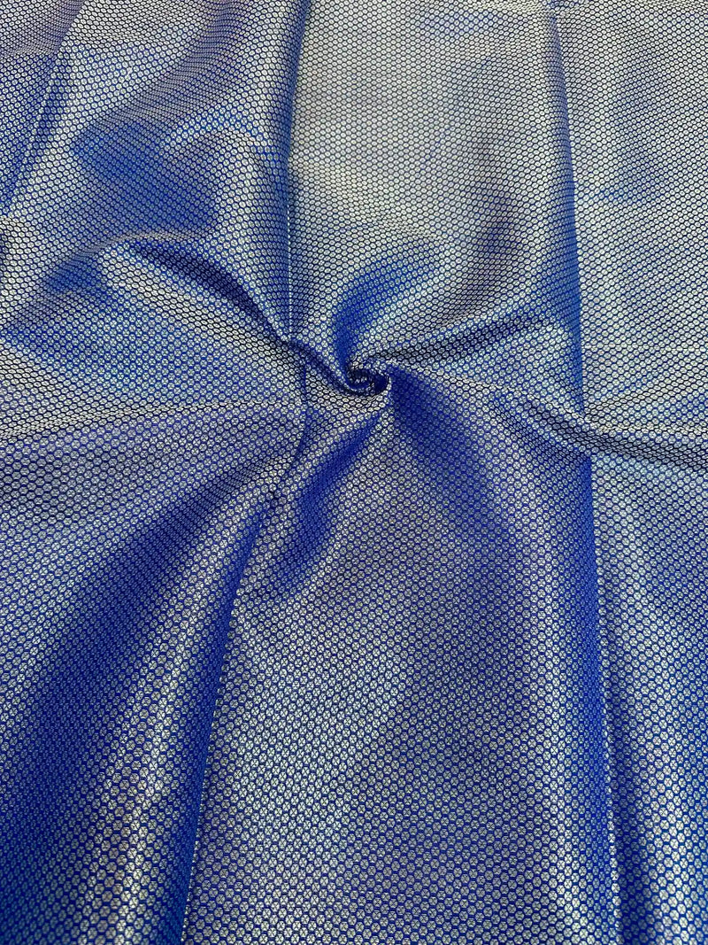 Royal Blue Soft Silk Khaddi Buti Banarasi Saree