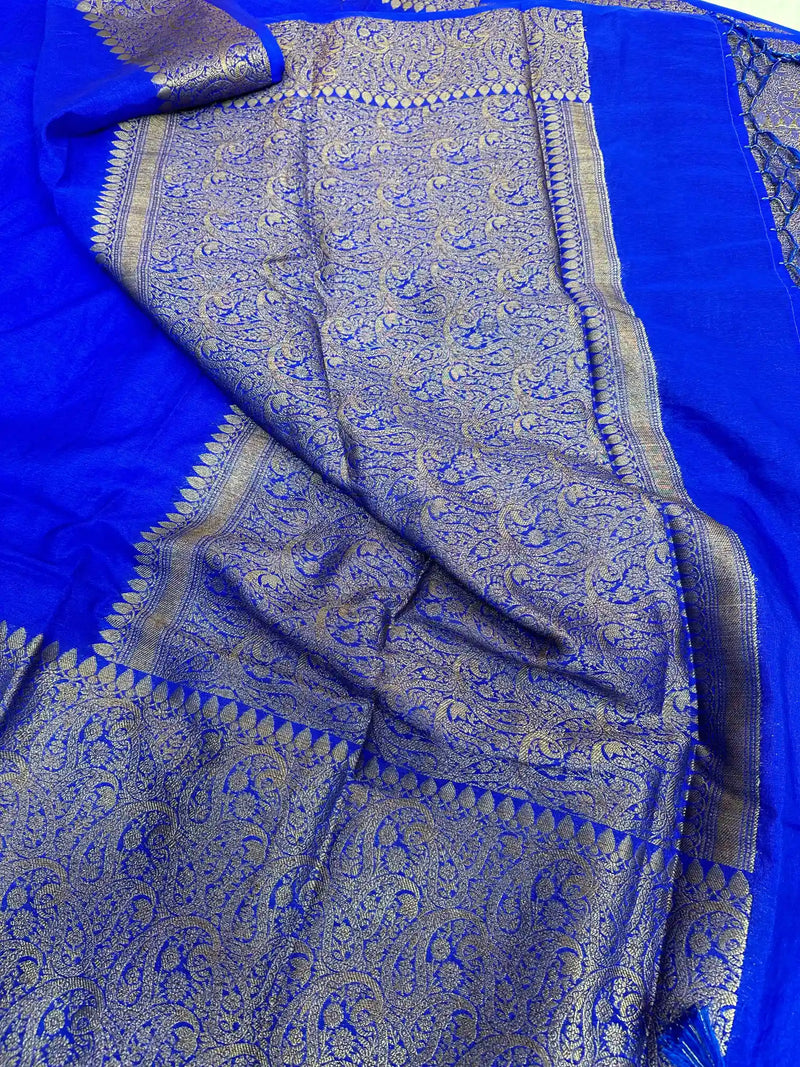 Royal Blue Warm Silk Banarasi Saree