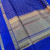 Royal Blue Warm Silk Zari Woven Buti Banarasi Saree
