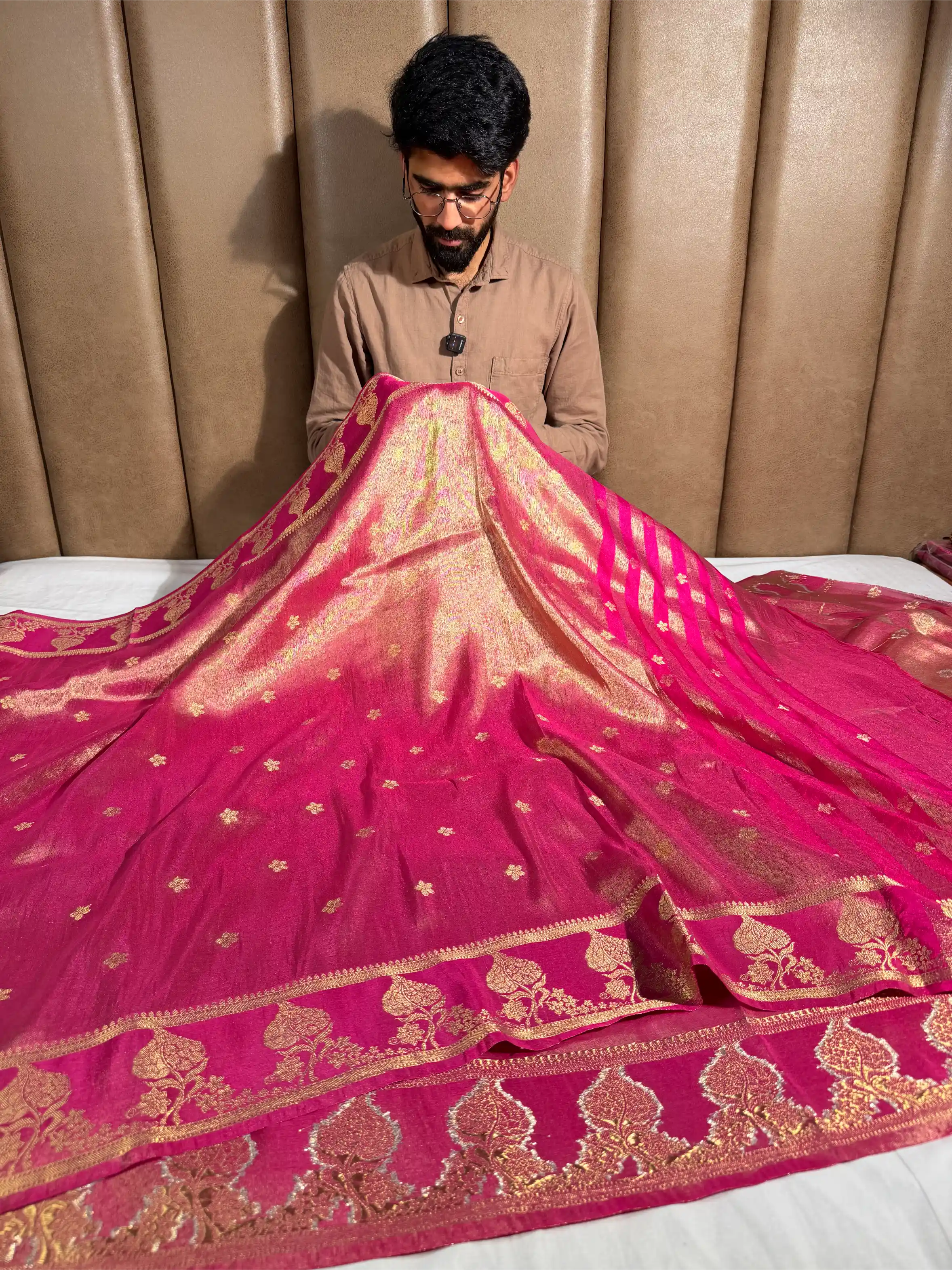 Rusted Rani Tissue Silk Heritage Weave Banarasi Saree