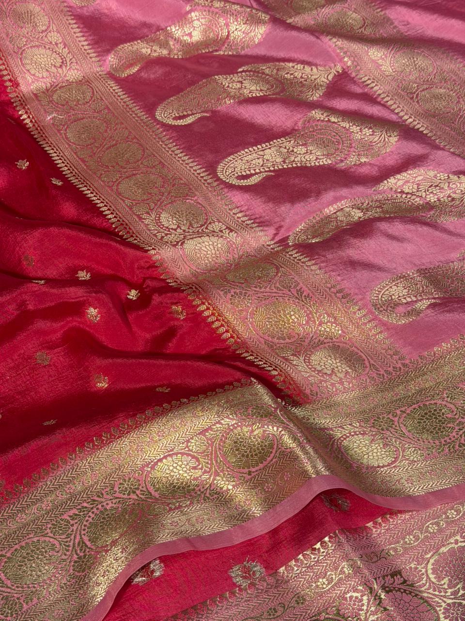 Rani - Pink Intricate Weave Soft Georgette Banarasi Saree