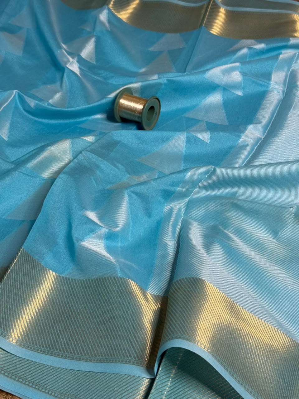Firozi Blue Softsilk Heritage Banarasi Saree