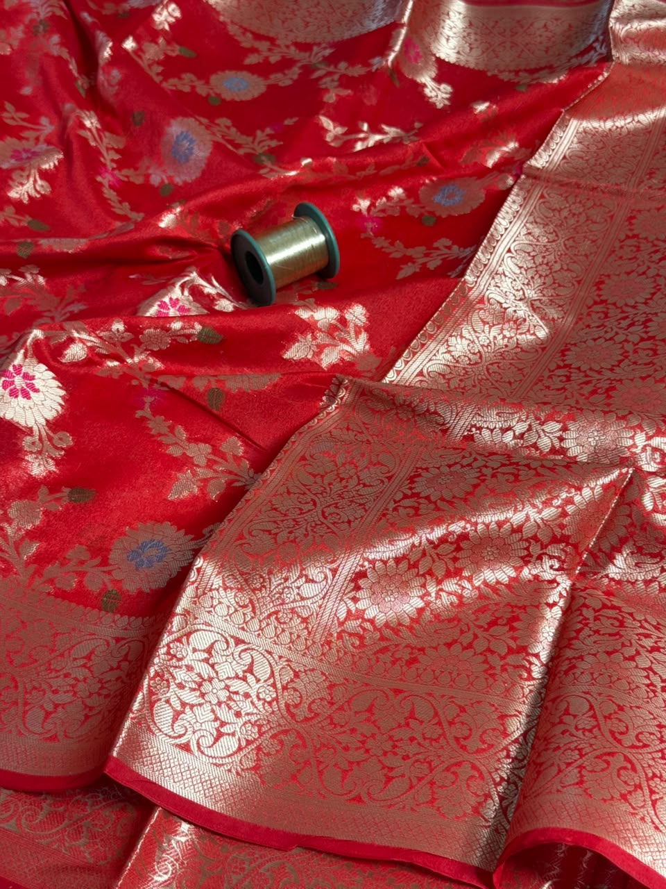 Red Meenakari Softsilk Banarasi Saree