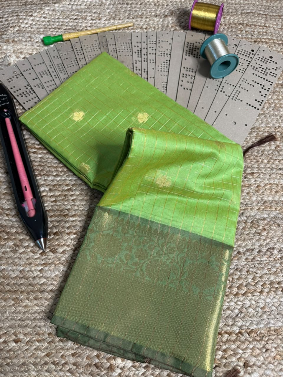Parrot green  Softsilk Heritage Banarasi Saree